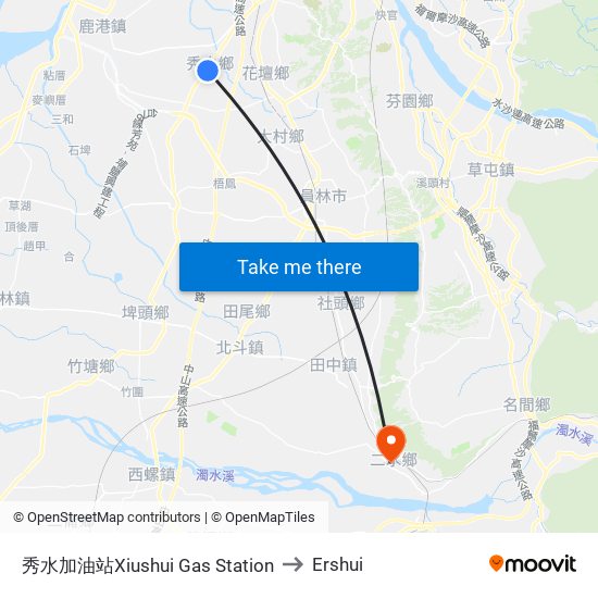 秀水加油站Xiushui Gas Station to Ershui map