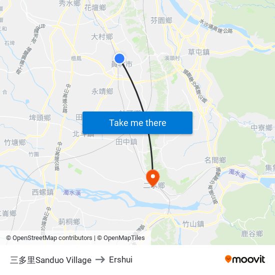 三多里Sanduo Village to Ershui map