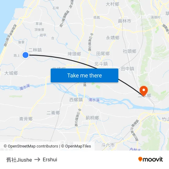 舊社Jiushe to Ershui map
