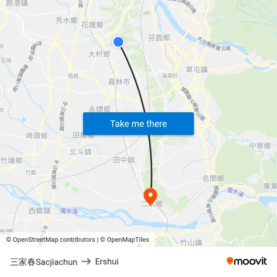 三家春Sacjiachun to Ershui map