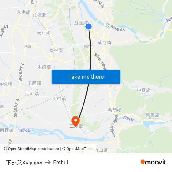 Xiajiapei to Ershui map