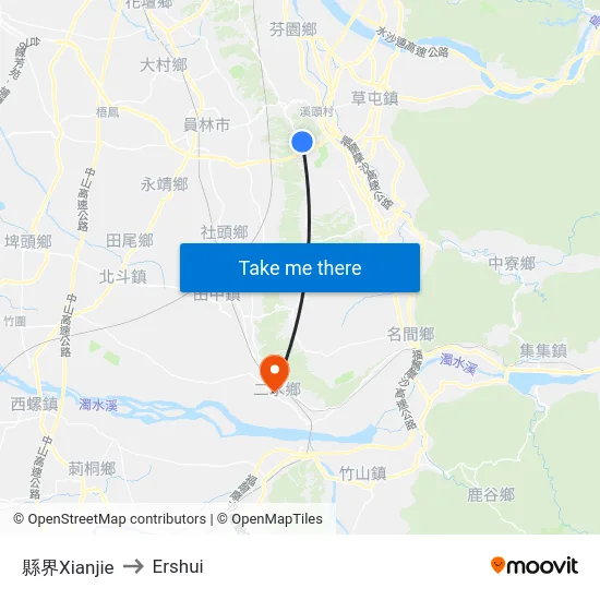County Border to Ershui map