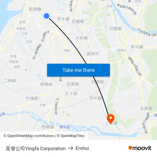Yingfa Corporation to Ershui map