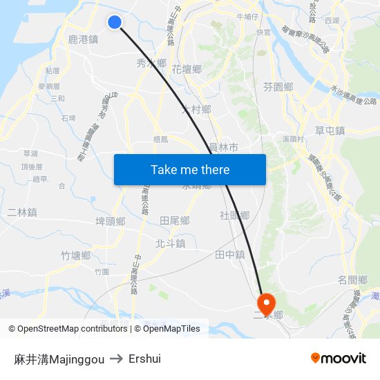 麻井溝Majinggou to Ershui map