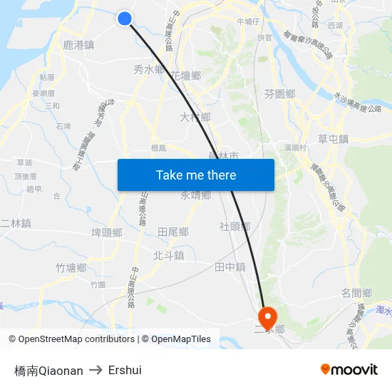 Qiaonan to Ershui map