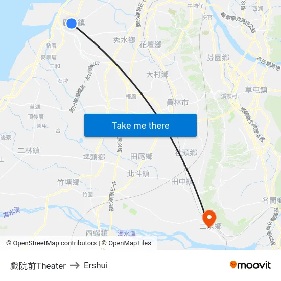 戲院前Theater to Ershui map