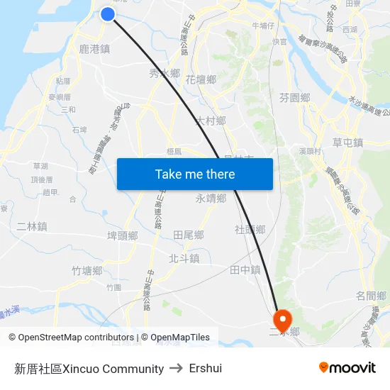 Xincuo Community to Ershui map