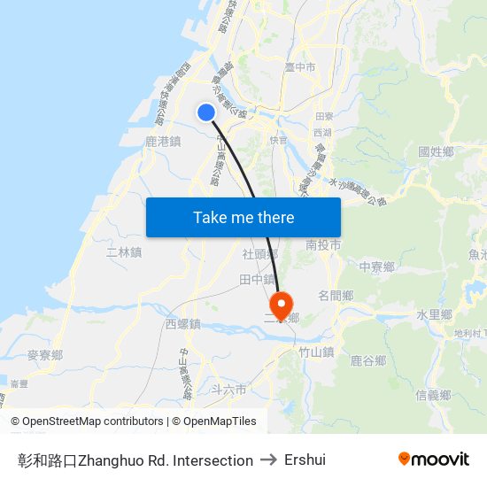 彰和路口Zhanghuo Rd. Intersection to Ershui map