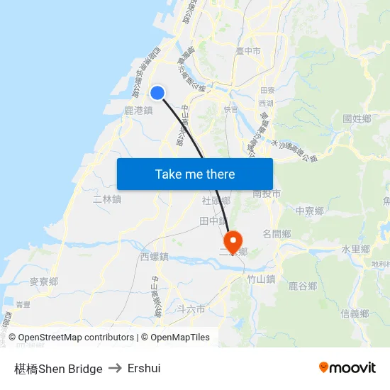 Shen Bridge to Ershui map