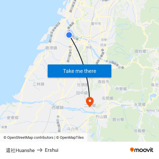 還社Huanshe to Ershui map