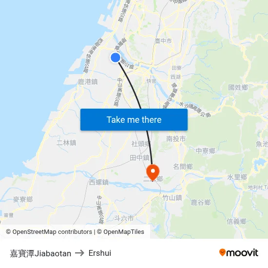 Jiabaotan to Ershui map