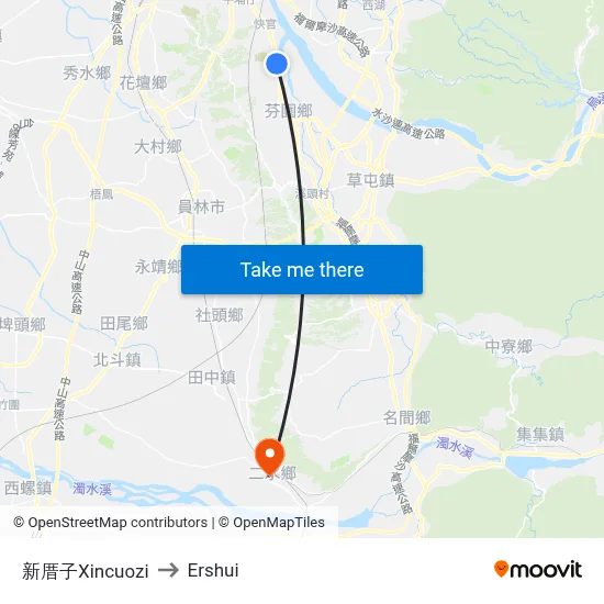 新厝子Xincuozi to Ershui map