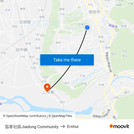 Jiadong Community to Ershui map