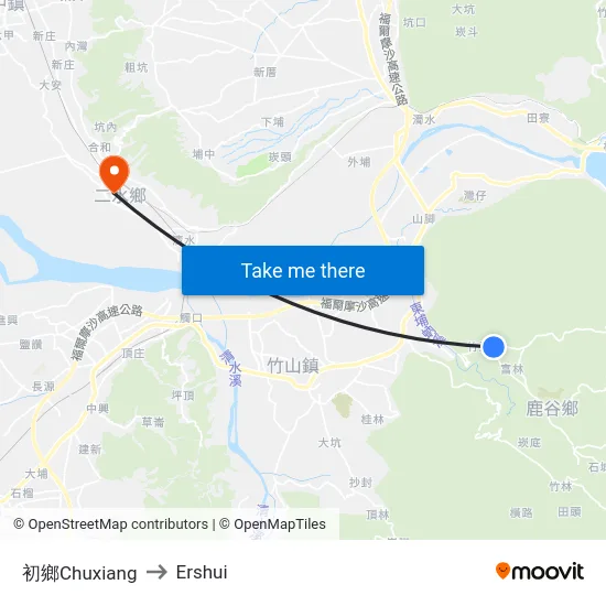 Chuxiang to Ershui map
