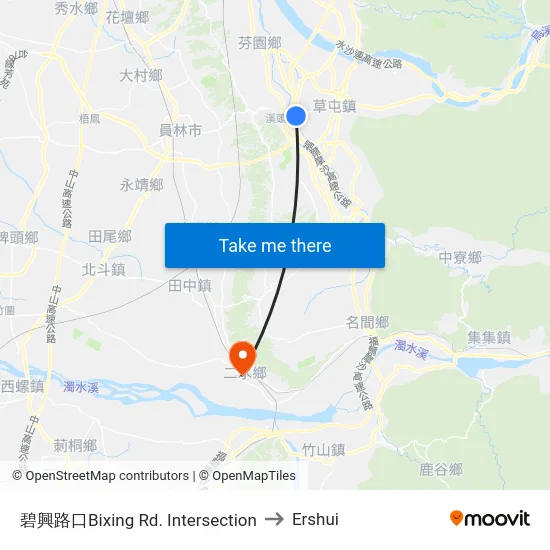 碧興路口Bixing Rd. Intersection to Ershui map