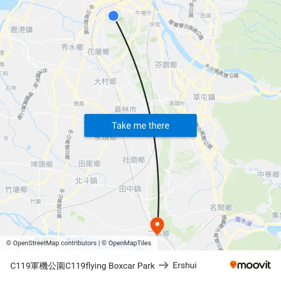 C119軍機公園C119flying Boxcar Park to Ershui map