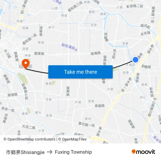 City-County Border to Fuxing Township map