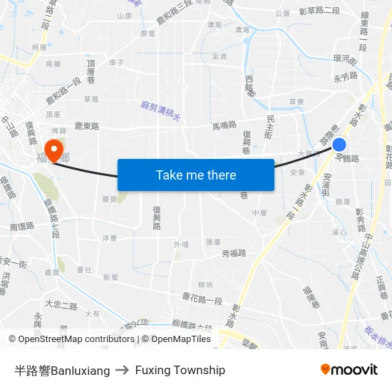 Banluxiang to Fuxing Township map