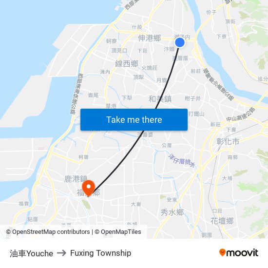 油車Youche to Fuxing Township map