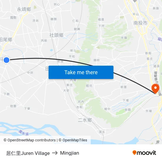 居仁里Juren Village to Mingjian map