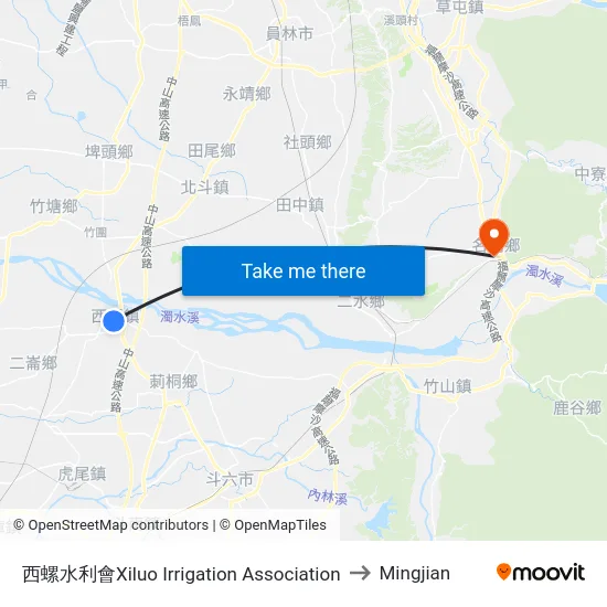 Xiluo Irrigation Association to Mingjian map