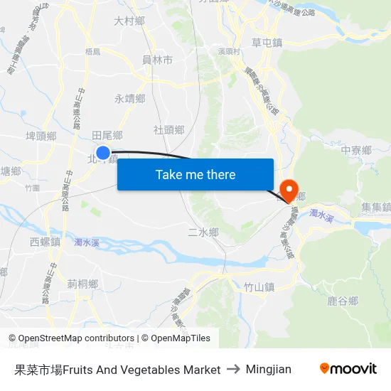 果菜市場Fruits And Vegetables Market to Mingjian map