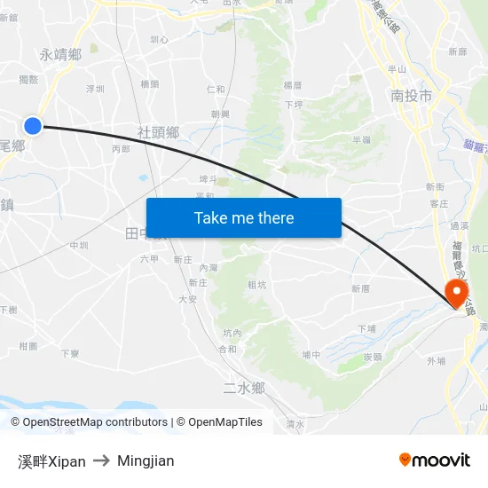 溪畔Xipan to Mingjian map
