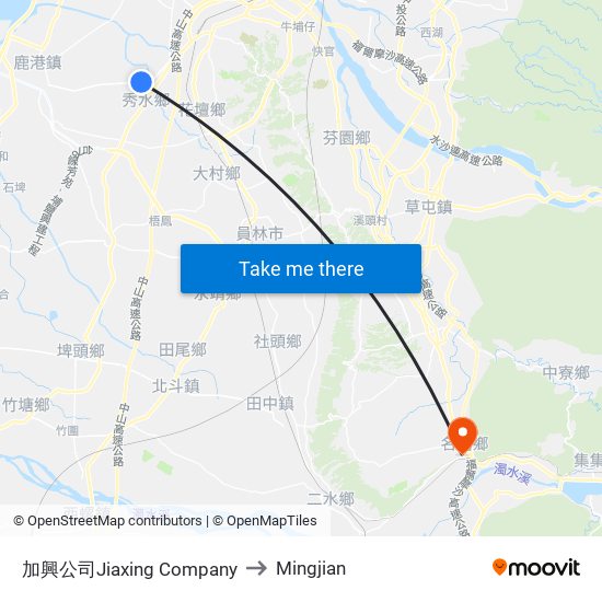 加興公司Jiaxing Company to Mingjian map