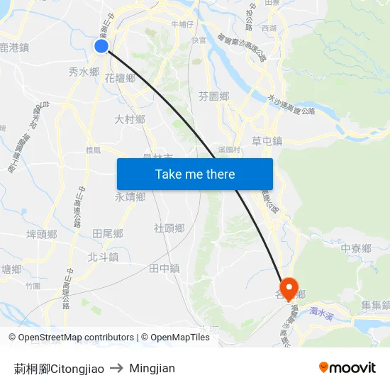 Citongjiao to Mingjian map
