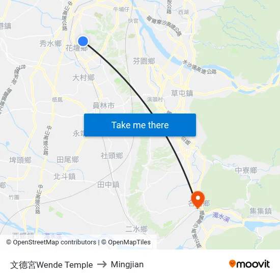 文德宮Wende Temple to Mingjian map