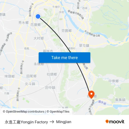 永進工廠Yongjin Factory to Mingjian map
