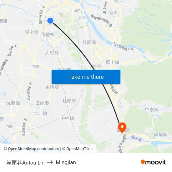 Antou Lane to Mingjian map