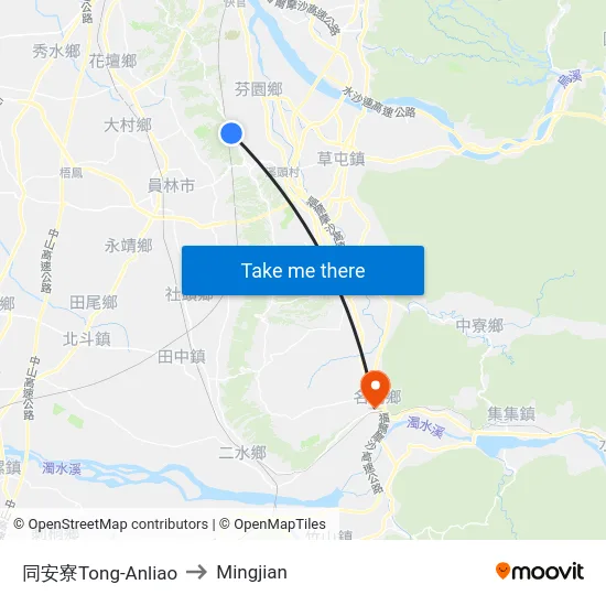 Tong-Anliao to Mingjian map