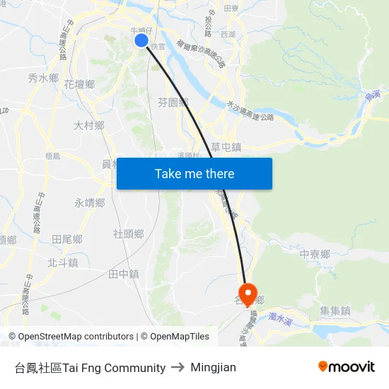 台鳳社區Tai Fng Community to Mingjian map
