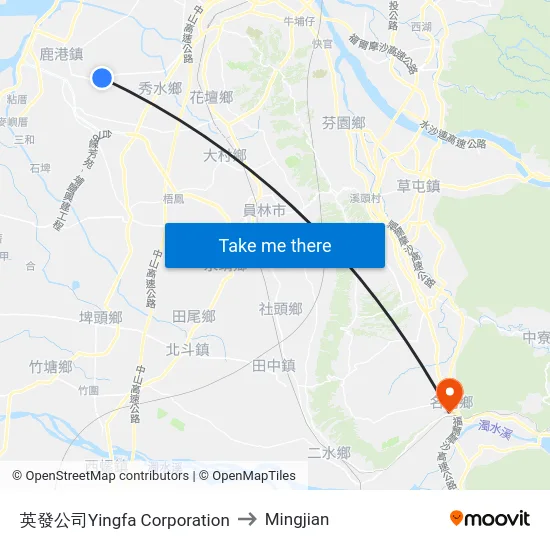 Yingfa Corporation to Mingjian map