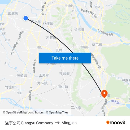 強宇公司Qiangyu Company to Mingjian map