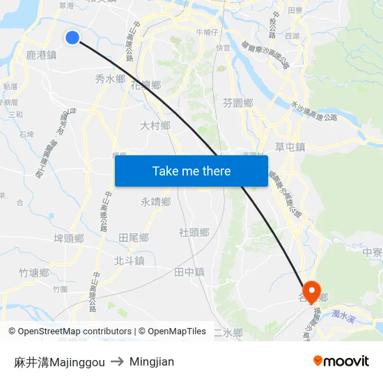 Majinggou to Mingjian map