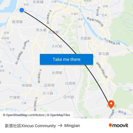 新厝社區Xincuo Community to Mingjian map