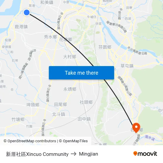 Xincuo Community to Mingjian map