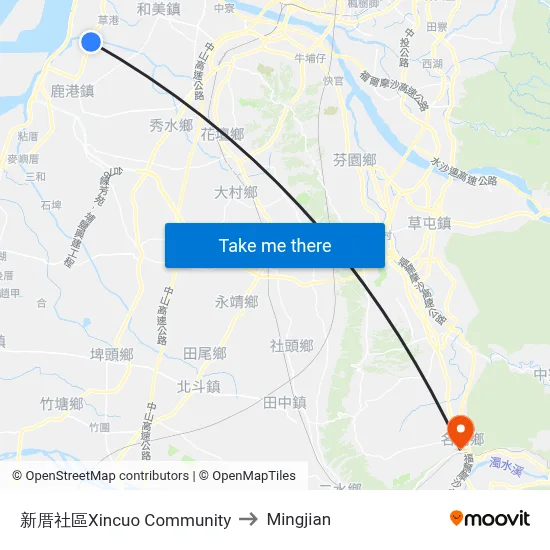 Xincuo Community to Mingjian map