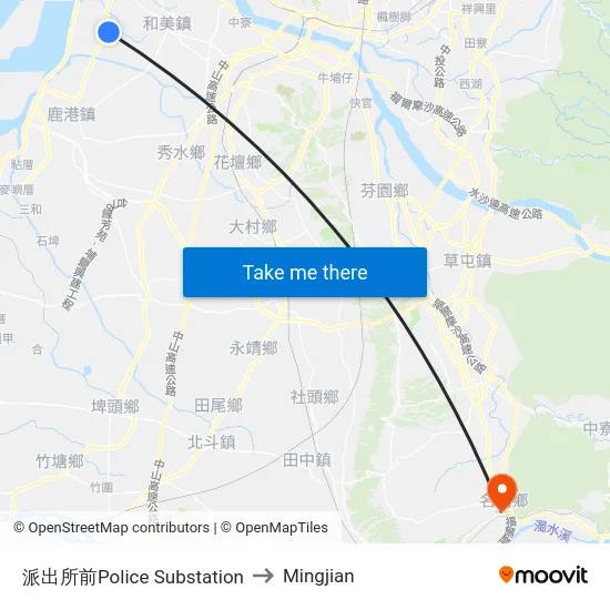Police Substation to Mingjian map