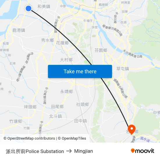 派出所前Police Substation to Mingjian map