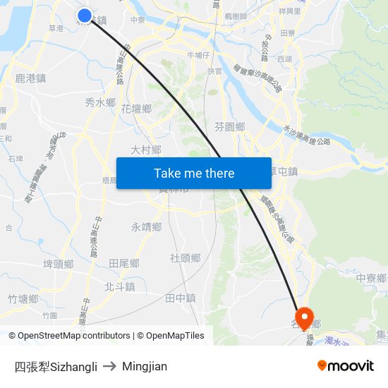 四張犁Sizhangli to Mingjian map