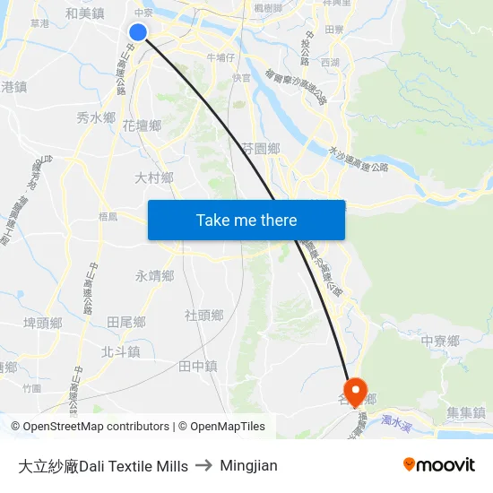 Dali Textile Mills to Mingjian map