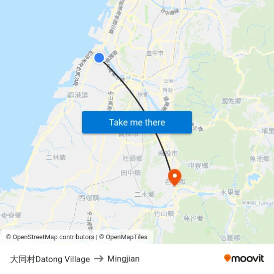 大同村Datong Village to Mingjian map