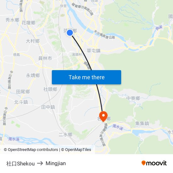 社口Shekou to Mingjian map