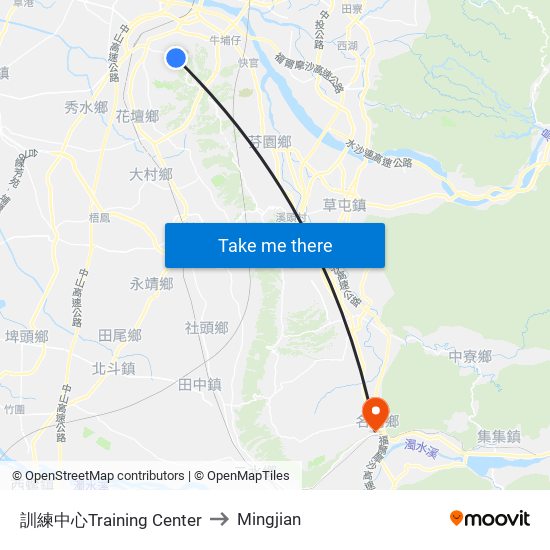 訓練中心Training Center to Mingjian map