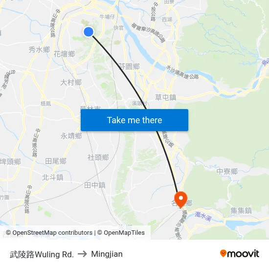 武陵路Wuling Rd. to Mingjian map