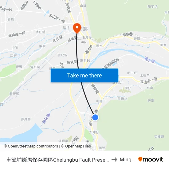 車籠埔斷層保存園區Chelungbu Fault Preservation Park to Mingjian map