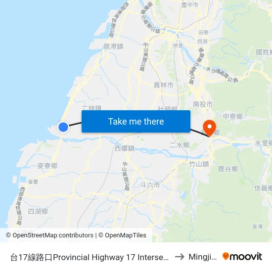 Provincial Highway 17 Intersection to Mingjian map